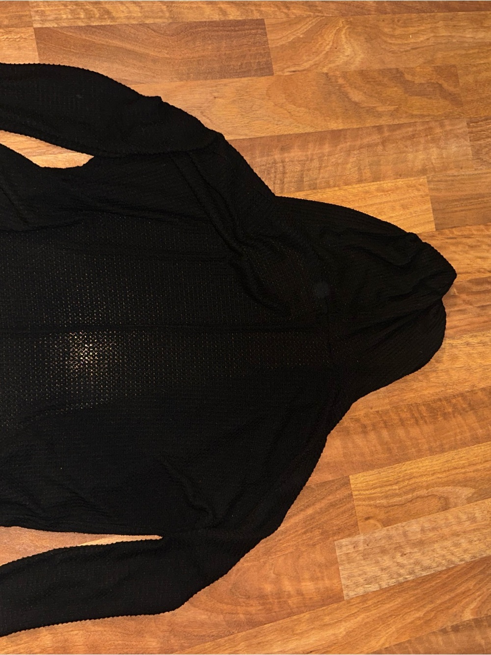 American Eagle Outfitters Black Hooded Open-Front Cardigan - Picture 4 of 4